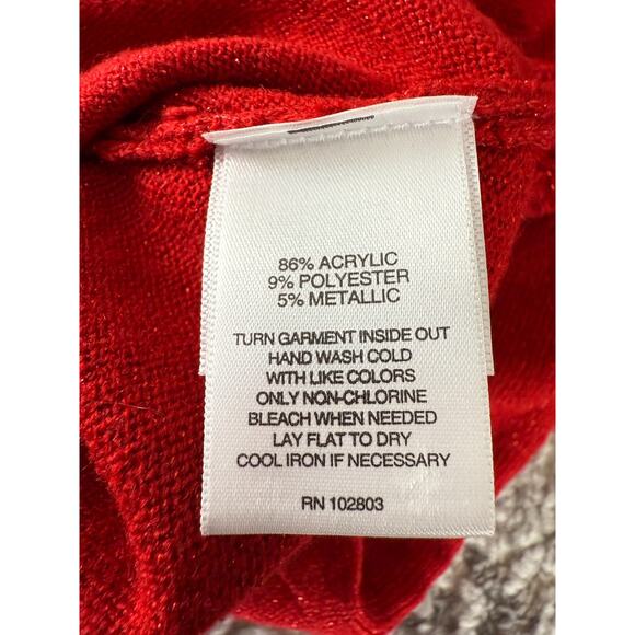 Rebecca Malone Size L Casual Pullover Sweater Top Red Long Sleeve Outdoor - Picture 6 of 7